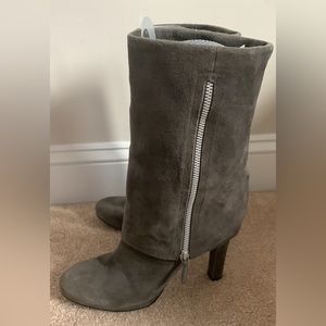 Grey suede boots